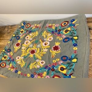 Umgee USA Size L Floral Embroidered Skirt